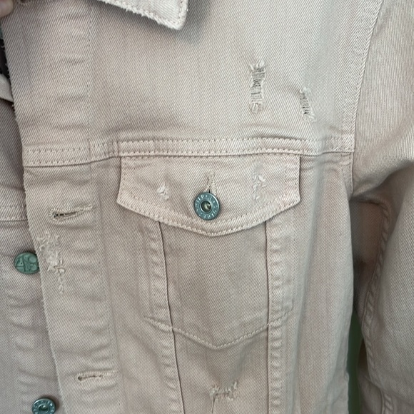 Like New AG JEANS adriano goldschmied weathered rosy rouge denim jacket - Picture 3 of 3